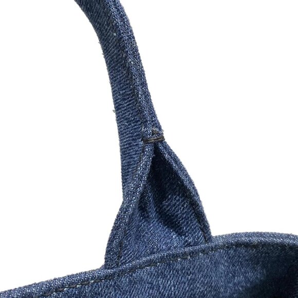 Auth PRADA Canapa - Blue Black Denim Tote Bag - Picture 10 of 15